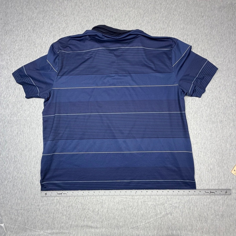 Ben Hogan Performance Mens 4XL Blue Striped Short Sleeve Golf Polo Shirt Navy